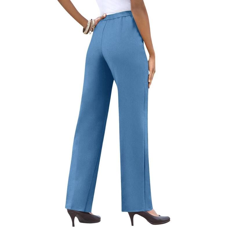 ロアマンズ レディース ボトムス カジュアルパンツ ストレート プラスサイズ プチ Roamans Womens Plusize Petite Classic Bend Over Pant Woven PullOn Straight Leg Pant Dust