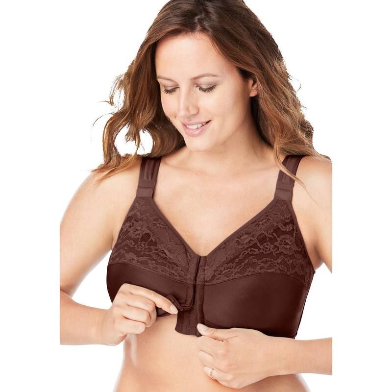 コンフォート チョイス レディース アンダーウェア ブラジャー プラスサイズ Comfort Choice Womens Plusizeasy Enhancer Front Close Wireless Posture Bra French Toast