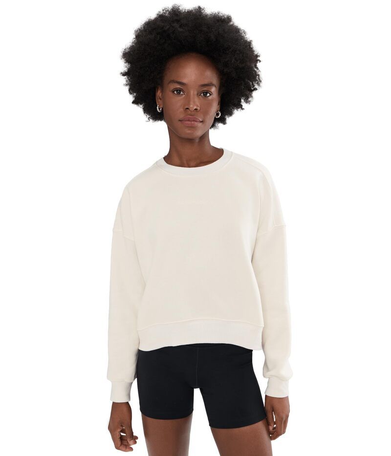 ブルックス レディース トップス シャツ スウェット クロップド Brooks Movement Cropped Sweatshirt Ivory アイボリー