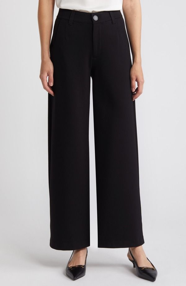 ウィットウィズダム レディース ボトムス レギンス ワイドレッグ パンツ Wit Wisdom Whitney Skyrise Flat Front Wide Leg Pants Black ブラック