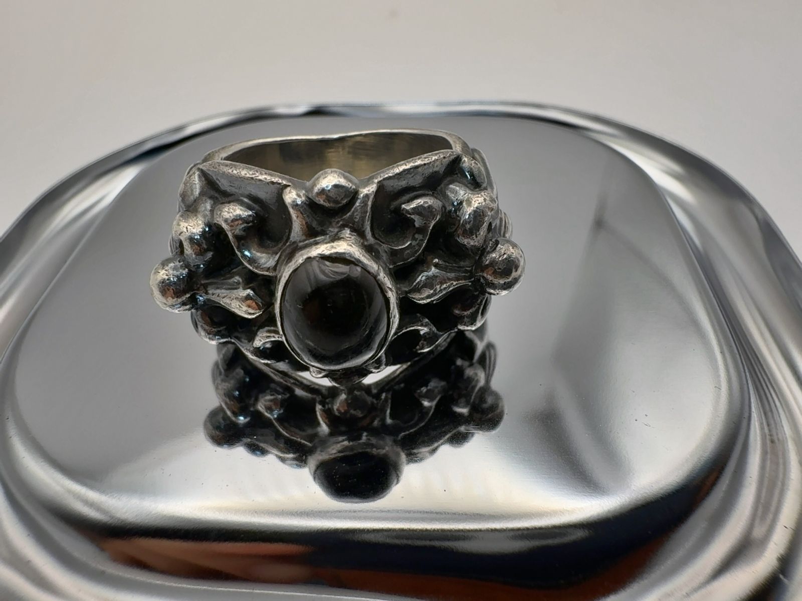NAVAJO ナバホ族 オニキスリング STERLING　b217