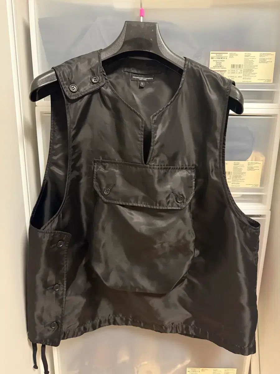 ENGINEERED GARMENTS エンジニアードガーメンツ カバーベスト ナイロン ブラック Lサイズ