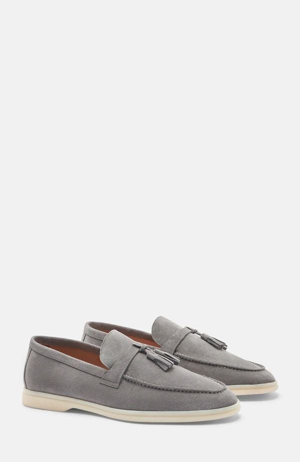 スカロッソ メンズ シューズ ローファー SCAROSSO Leandro Loafers Grey Suede グレー