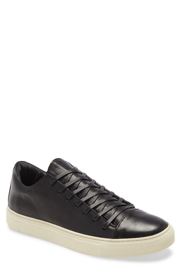 ジョンバルベイトス メンズ シューズ スニーカー John Varvatos Reed Sneaker Black Leather ブラック