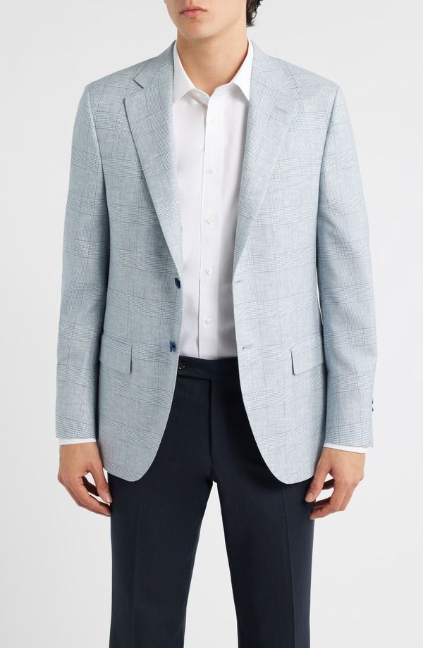 ピーター・ミラー メンズ アウター ジャケット・ブルゾン ウール コート Peter Millar Hartford Classic Fit Light Blue Glen Check Wool Sport Coat Light Blue ブルー