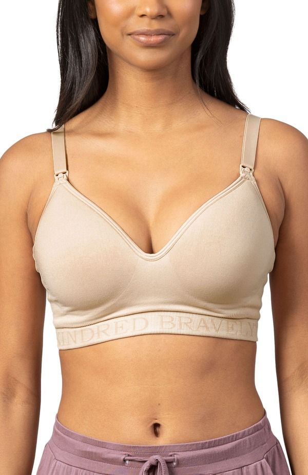 キンドリッド ブレイブリー レディース トップス Tシャツ Kindred Bravely Contour HandsFree Pumping Nursing Bra Beige ベージュ