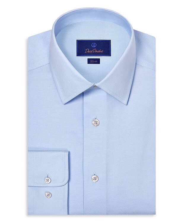デイビッドドナヒュー レディース トップス シャツ スリムフィット David Donahue Slim Fit Stretch Twill Solid Dress Shirt Sky