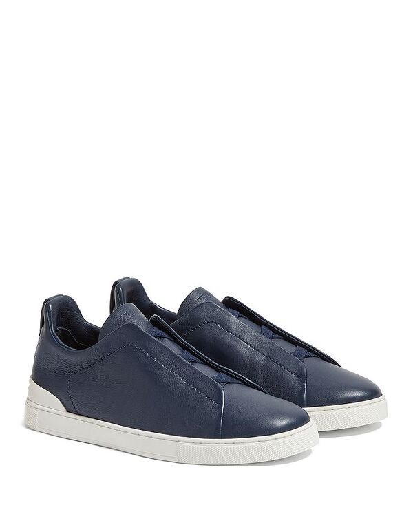 ゼニア レディース シューズ スニーカー ZEGNA Mens Triple Stitch Secondskin Sneakers Dark Blue ブルー