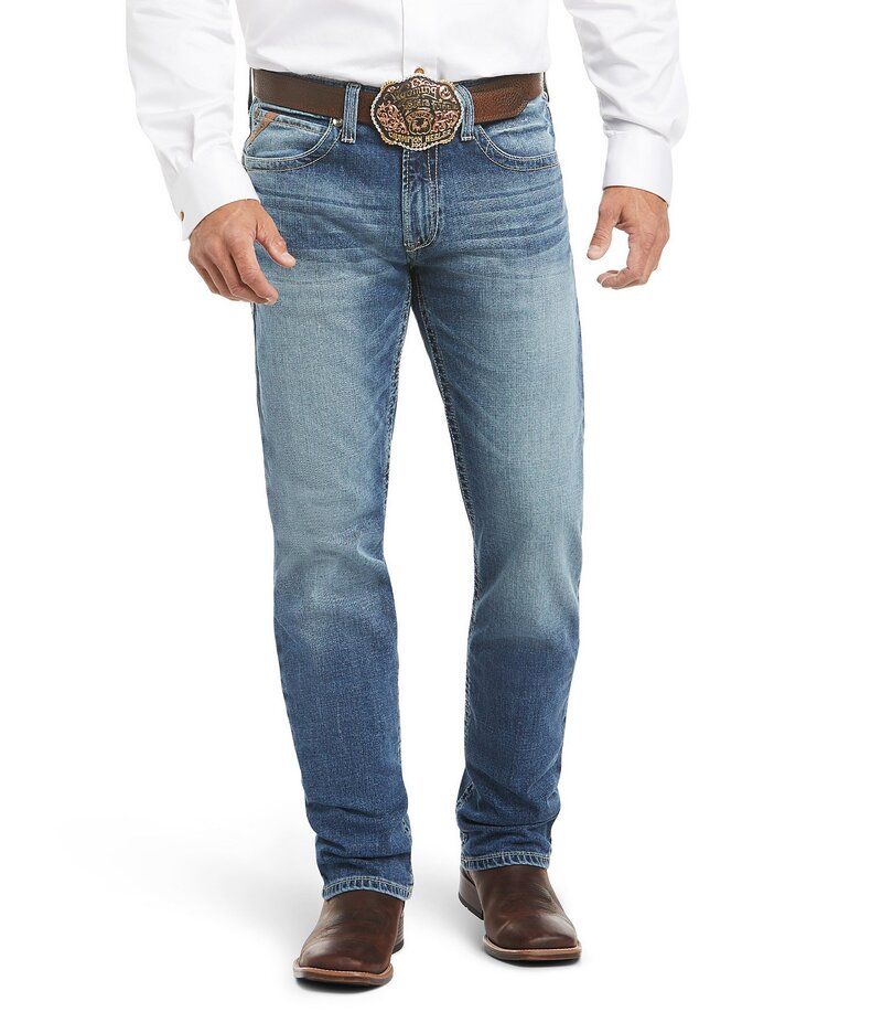 アリアト メンズ ボトムス デニムパンツ ストレート ローライズ ジーンズ Ariat M4 Low Rise Stretch Shoreway Stackable Straight Leg Jeans Dakota Shoreway