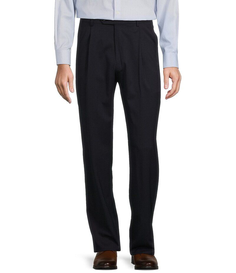 ハート シャフナー マルクス メンズ ボトムス カジュアルパンツ プリーツ パンツ Hart Schaffner Marx Chicago Classic Fit Reverse Pleated Solid Dress Pants Navy ネイビー