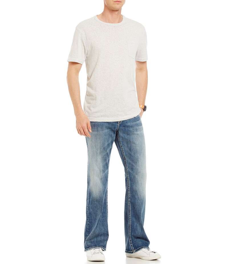 シルバー ジーンズ メンズ ボトムス デニムパンツ ブーツカット ブーツ Silver Jeans Co Craig Stretch Easy Fit Bootcut Faded Wash Jeans Indigo インディゴ