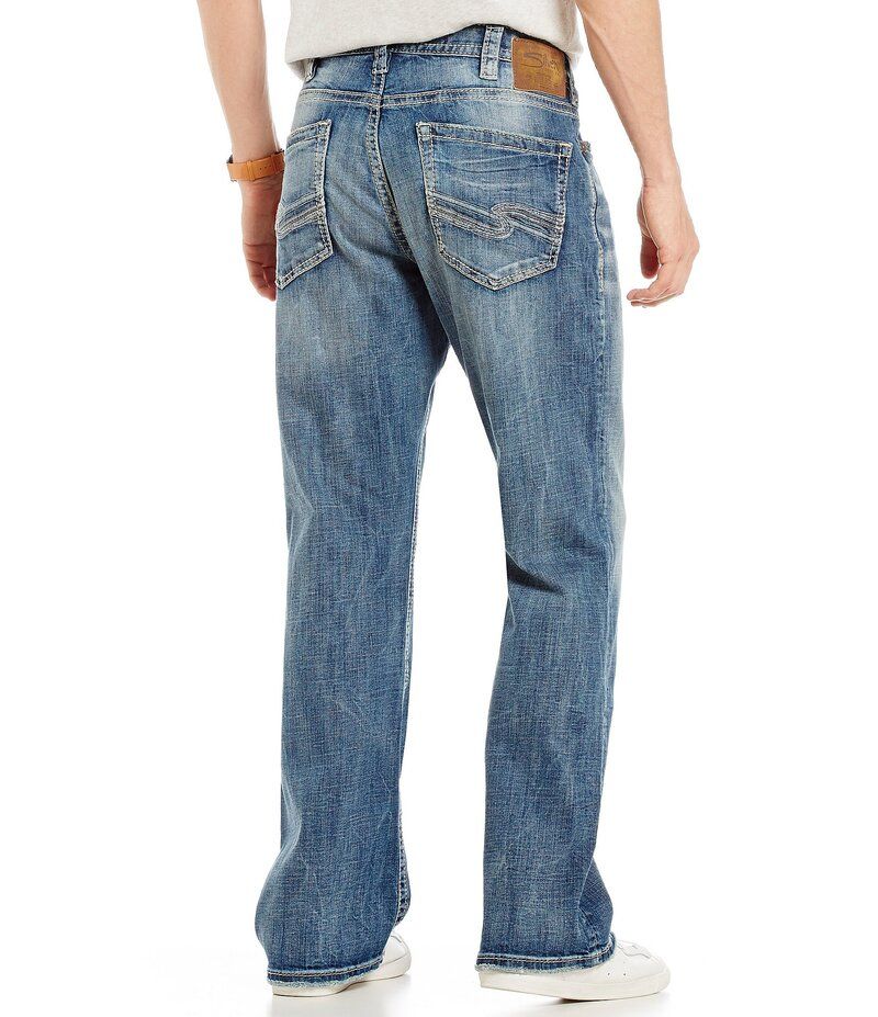 シルバー ジーンズ メンズ ボトムス デニムパンツ ブーツカット ブーツ Silver Jeans Co Craig Stretch Easy Fit Bootcut Faded Wash Jeans Indigo インディゴ