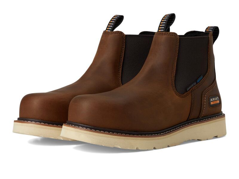 アリアト メンズ シューズ ブーツ・レインブーツ チェルシー Ariat Rebar Wedge Chelsea Waterproof Composite Toe Work Boots Distressed Brow