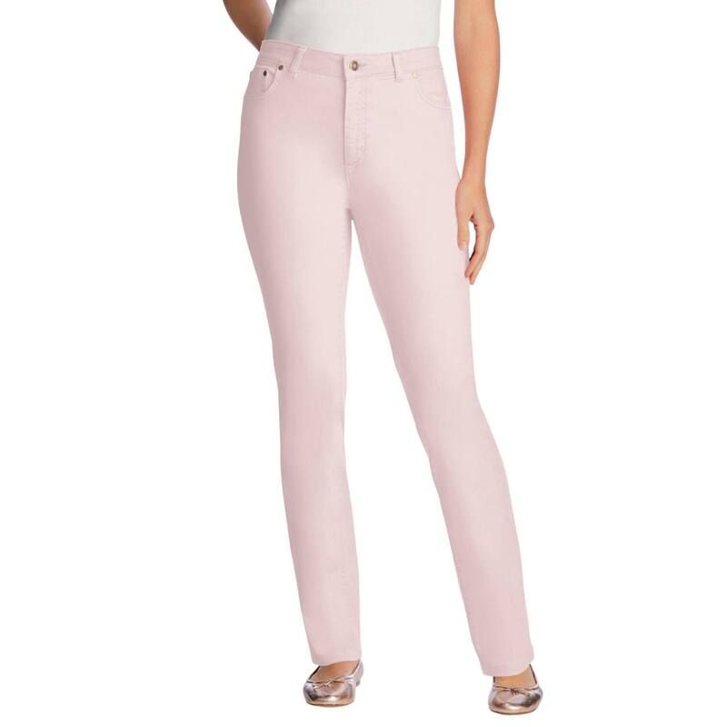 ウーマン ウィズイン レディース ボトムス デニムパンツ プラスサイズ コットン ジーンズ Woman Within Plusize StraightLeg AllCotton Denim PullOn 7Day ElasticWaist Jeans Deli