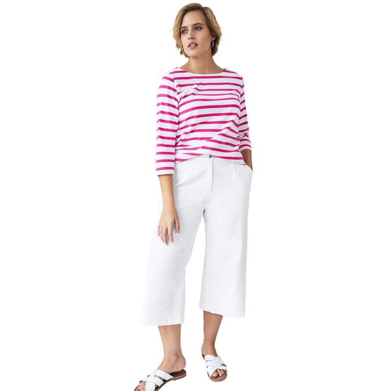 Ellos レディース ボトムス デニムパンツ プラスサイズ ジーンズ ellos Plusize Lightweight WideLeg Crop MidRise Jeans White ホワイト 12,525円