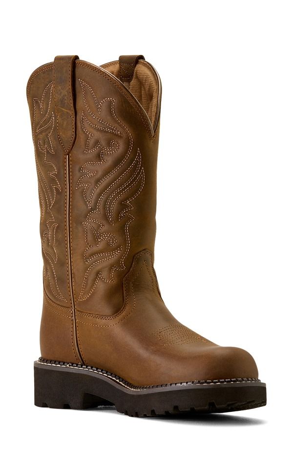 アリアト レディース シューズ ブーツ・レインブーツ Ariat Fatbaby Dawn Western Boot Distressed Brown ブラウン