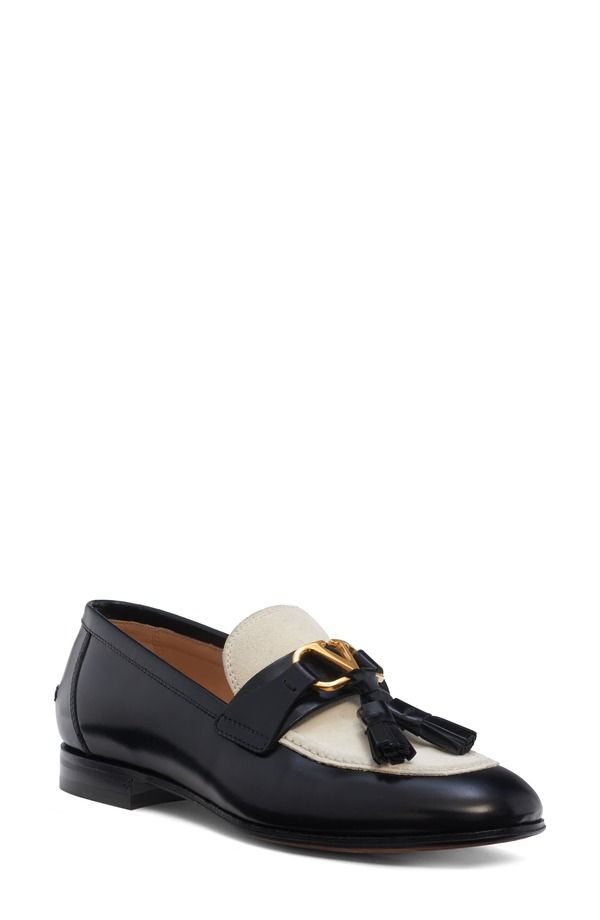 ヴァレンティノ レディース シューズ スリッポン・ローファー Valentino Garavaniteux Tasseloafer Black Ivory アイボリー