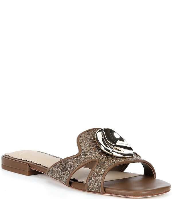 アントニオ メラーニ レディース シューズ パンプス サンダル Antonio Melani Ramie Raffia Ornamented Flat Sandalsienna Brown ブラウン