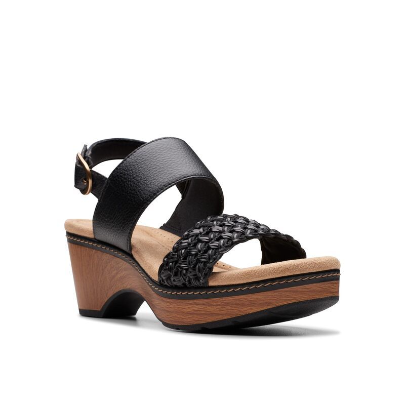 クラークス レディース シューズ ヒール Clarkseannah Step Black Leather ブラック