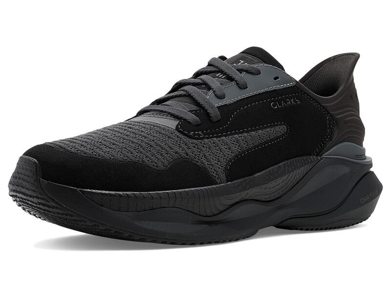 クラークス メンズ シューズ スニーカー Clarks Pace Black Textile ブラック