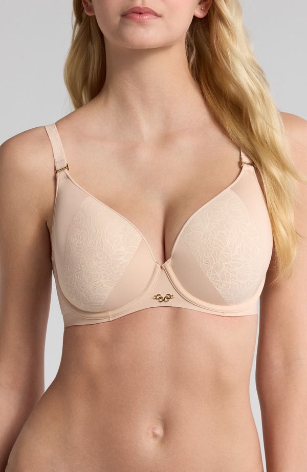 シャンテル レディース トップス Tシャツ レース Chantelle Lingerie Pure Lace Lightweight Underwire TShirt Bra Nude Blush ブラッシュ