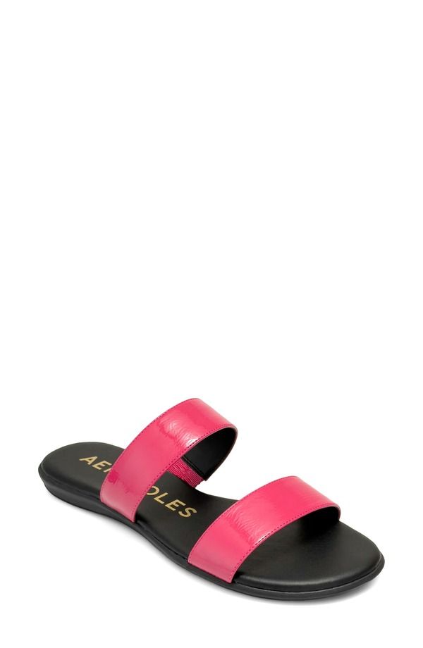 エアロソールズ レディース シューズ サンダル Aerosoles Concetta TwoStrap Sandal Magenta Fx Crinkle Patent マゼンタ