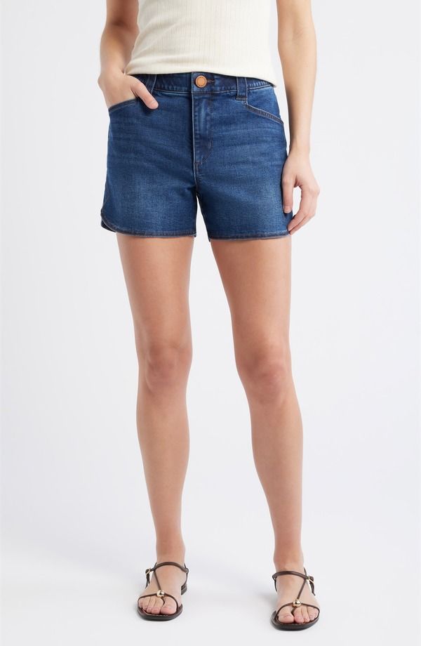 ウィットウィズダム レディース ボトムス デニムパンツ ショートパンツ Wit Wisdom Skyrise Dolphin Hem Denim Shorts Indigo インディゴ
