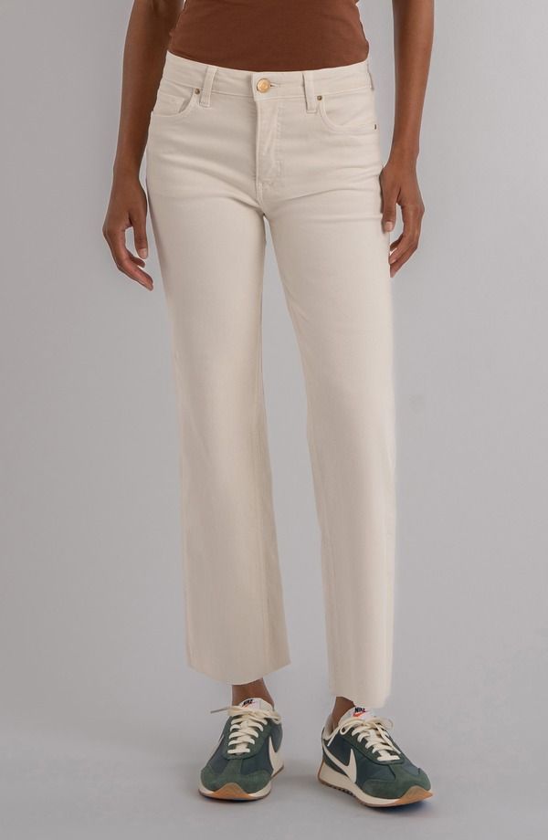 カットフロムザクロス レディース ボトムス デニムパンツ ジーンズ KUT from the Kloth Kelsey Raw Hem Kick Flare Jeans Ecru エクリュ