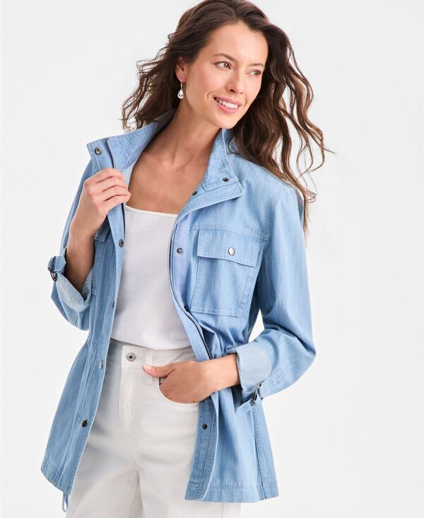 スタイルアンドコー レディース アウター ジャケット・ブルゾン コットン Style Co Womens Cotton Chambray Utility Jacket Macys Exclusive Anna Wash