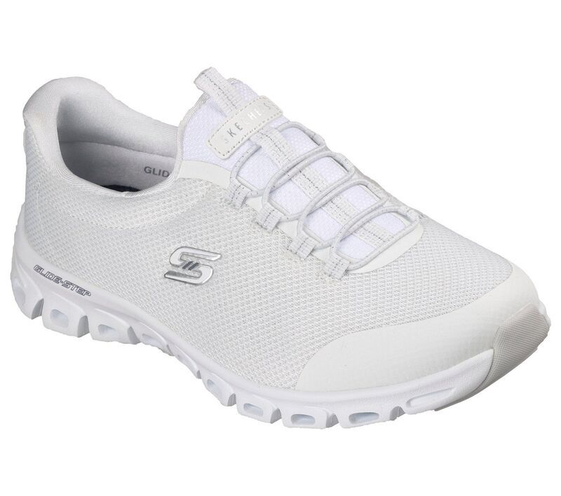 【送料無料】 スケッチャーズ レディース スニーカー シューズ Skechers GlideStep Glistened Womens Flexible Comfort Sneakers White