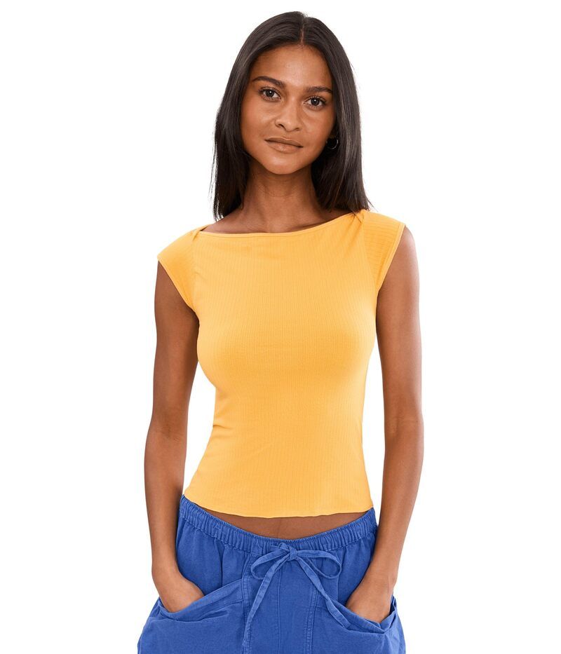 フリーピープル レディース トップス シャツ Free People Soft Seamless Modal Tee Golden Sunset