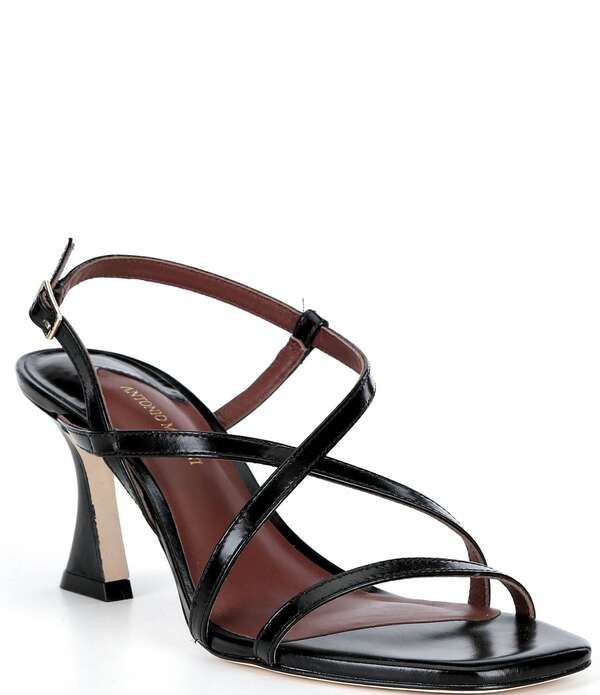 アントニオ メラーニ レディース シューズ ヒール サンダル レザー Antonio Melani Eloise Leather Strappy Dressandals Black ブラック