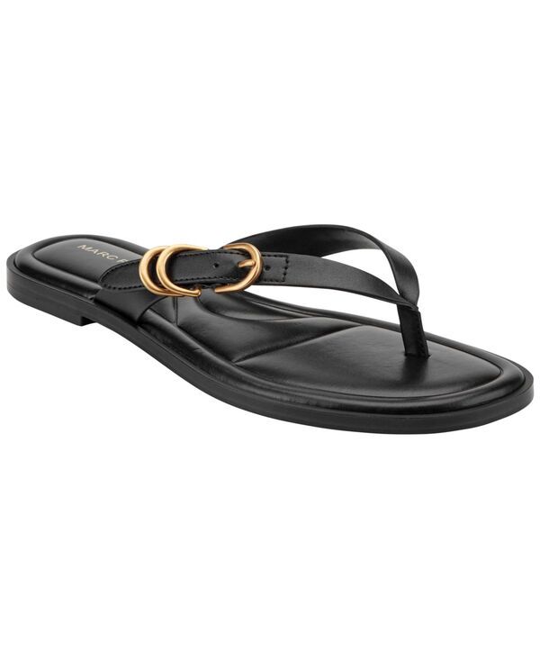 【送料無料】 マークフィッシャー レディース スリッポン・ローファー シューズ Womens Retry Buckle Strap Flat SlipOn Sandals Black