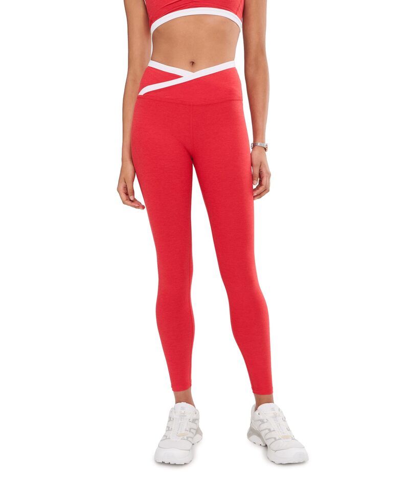 ビヨンドヨガ レディース ボトムス カジュアルパンツ ミディ レギンス Beyond Yoga Spacedye Outlines High Waisted Midi Leggings Chili Red Heather ヘザー