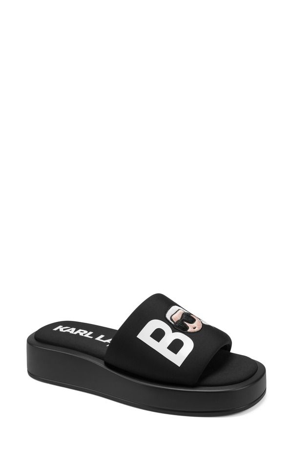 カール ラガーフェルド レディース シューズ サンダル プラットフォーム KARLAGERFELD PARIS Opal Bonjour Platform Slide Sandal Black ブラック