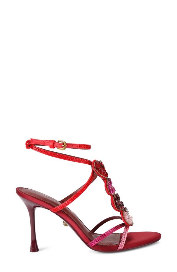 カートジェイガーロンドン レディース シューズ ヒール サンダル アンクル Kurt Geiger London Kiss Crystal Embellished Ankle Strap Stiletto Sandal Open Pink ピンク