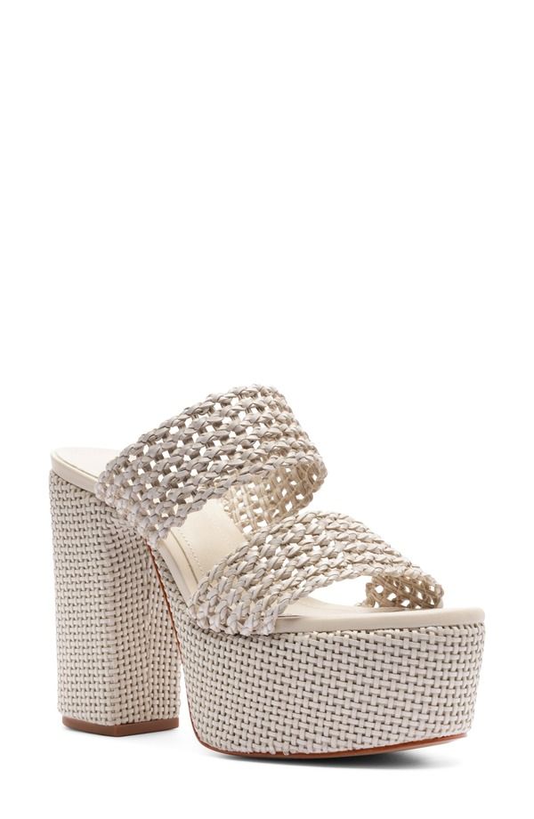 シュッツ レディース シューズ ヒール プラットフォーム サンダル Schutz Aberdeen Platform Slide Sandal Sugar White ホワイト