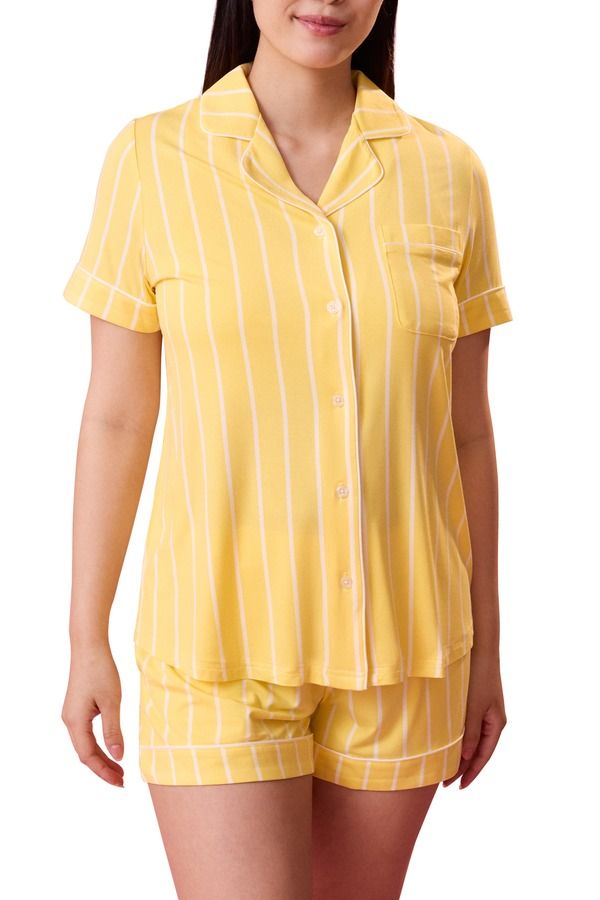 キンドリッド ブレイブリー レディース アンダーウェア ナイトウェア マタニティ Kindred Bravely Clea Maternity Postpartum Short Sleeve Pajama Set Dandelion Stripe ストライプ