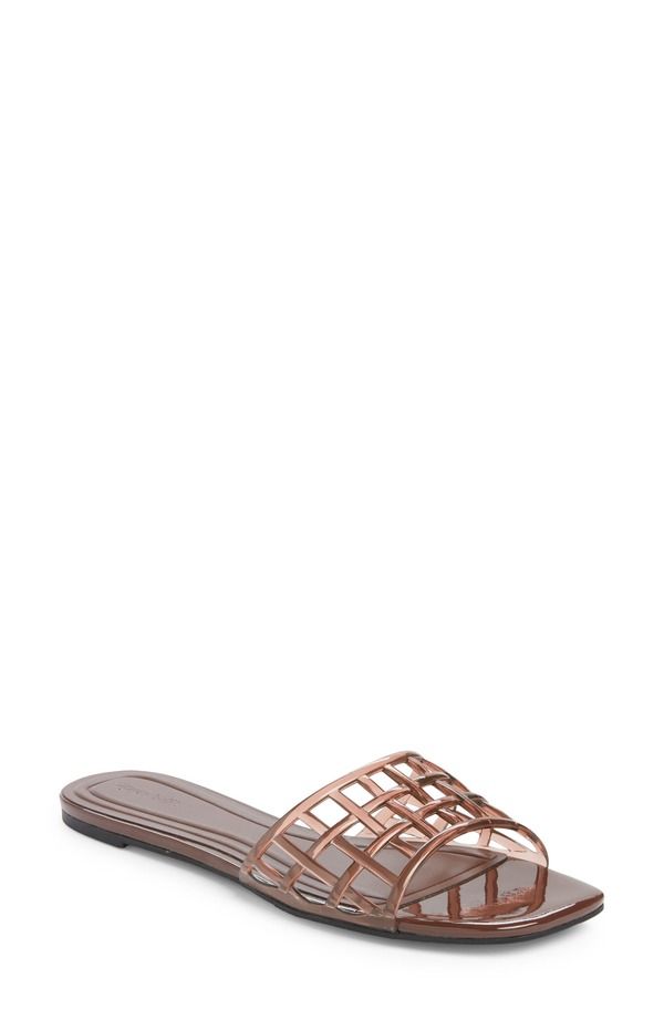 オープンエディット レディース シューズ サンダル Open Edit Solis Jelly Slide Sandal Brown Chocolate ブラウン