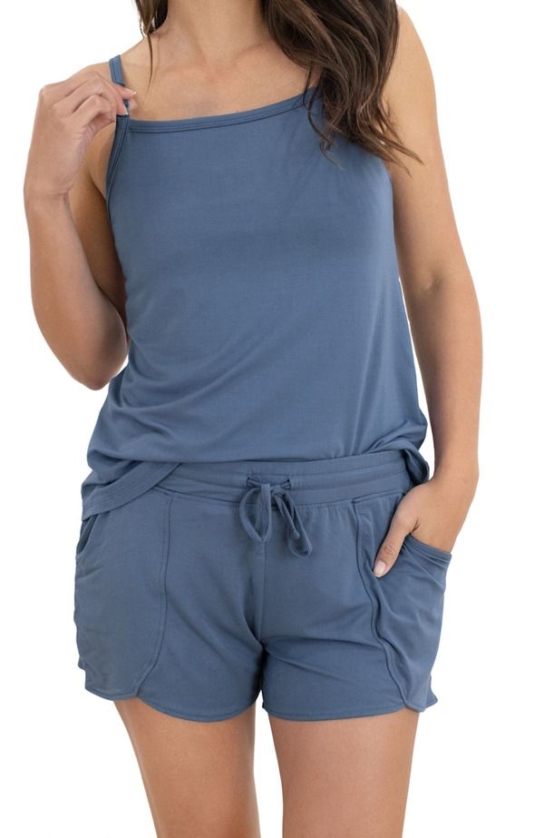 キンドリッド ブレイブリー レディース ボトムス ハーフパンツ・ショーツ マタニティ Kindred Bravely Maternity Postpartum Lounge Short Slate Blue スレート