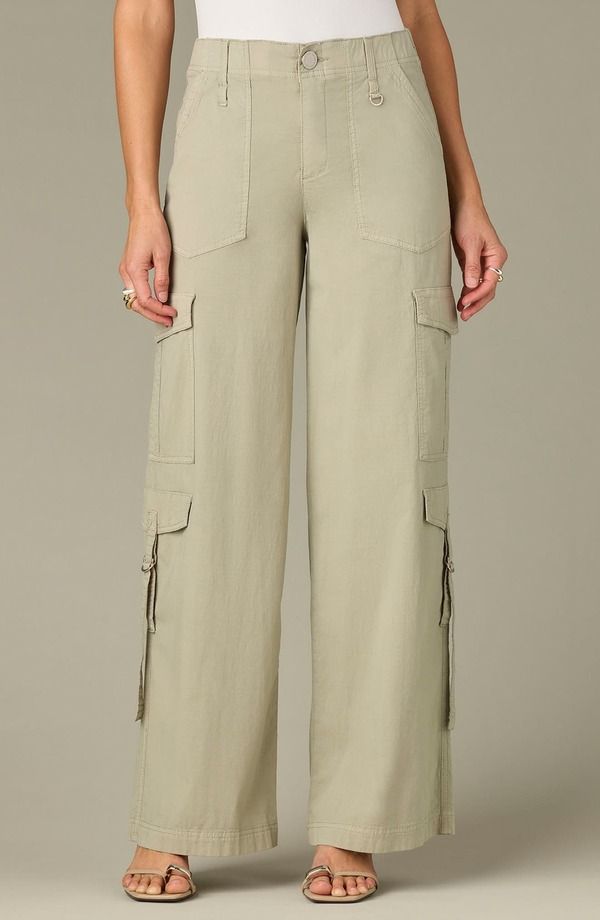 ウィットウィズダム レディース ボトムス カジュアルパンツ カーゴパンツ ハイウエスト コットン Wit Wisdom High Waist Cotton Blend Cargo Pants Eucalyptus