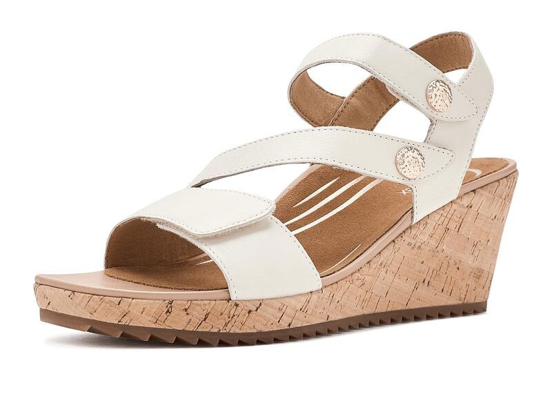 エイトレックス レディース シューズ ヒール サンダル Aetrex Madelyn Adjustable Wedge Sandals Off White オフホワイト