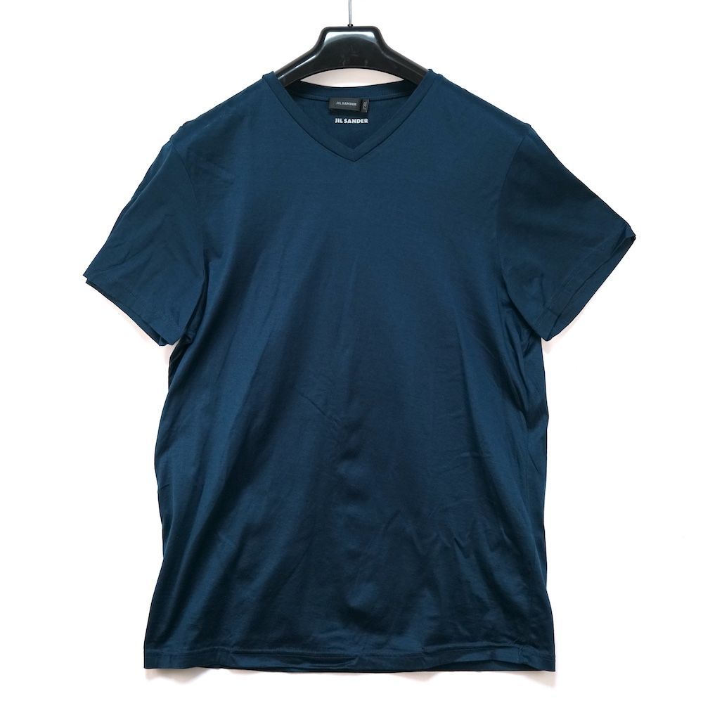 JIL SANDER ジルサンダー コットン Vネック Tシャツ ブルー系 Sサイズ 709002 MB245008