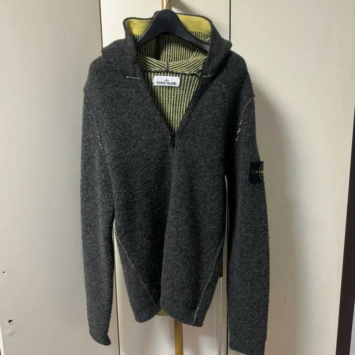 STONE ISLAND ストーンアイランド ニット フードジップアップ グレー