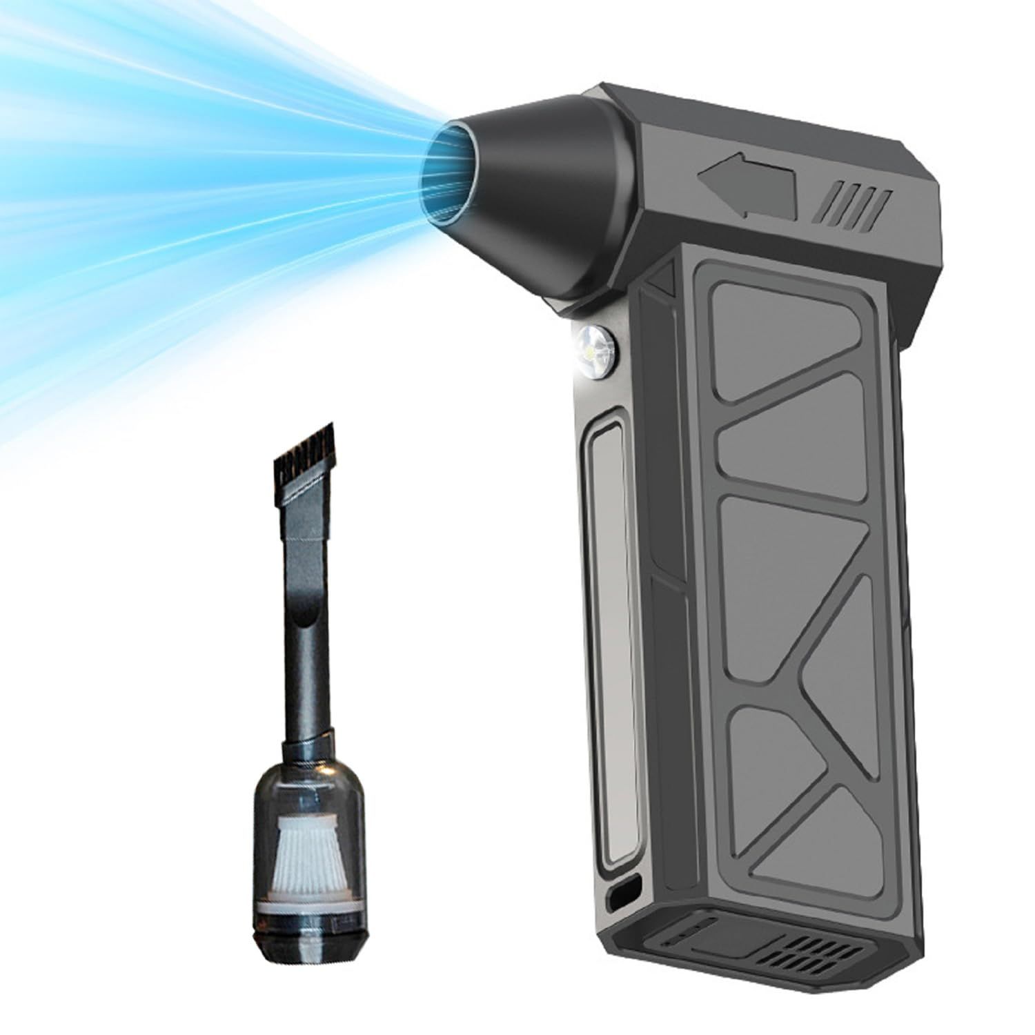 DR.TREE エアダスター ブロワー 小型 最大60ｍ/ｓ 150,000rpm USB充電式 4段階風量調節 ライト付き 過熱保護 【1台2役+超強風+ちりを吸い取り可能】 ブラシレスモータ 残留表示 操作簡単 軽量 持ち運び便利 洗車/ 429ebc6a