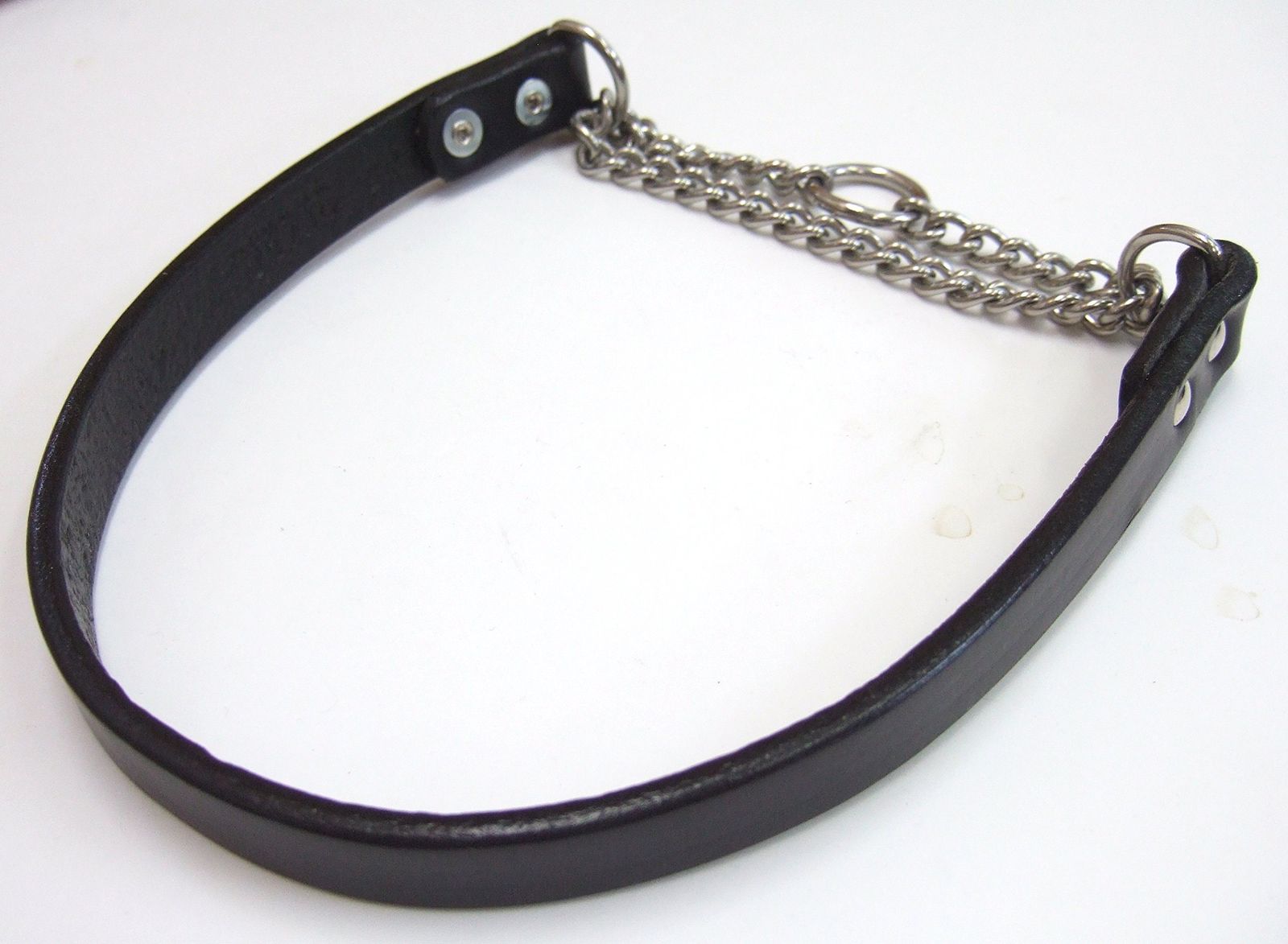 新品 ONS レザーチョーク #55 黒 (中型犬) [しつけ用・引っ張り防止首輪]