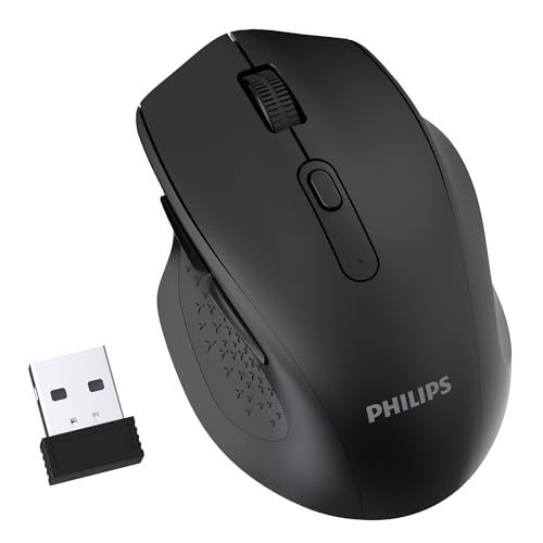 ☆新品☆【国内正規品】PHILIPS ワイヤレスマウス Bluetooth&2.4GHz両対応 静音タイプ 5段階DPI調整 瞬時接続 無線マオス 7ボタン 進む/戻るボタン 省電力 Windows/Mac/iOS/Android多機種対応 9702dc0b