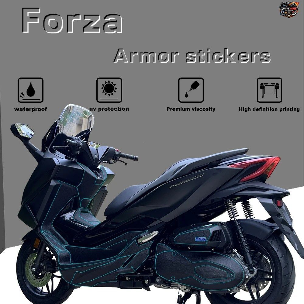 FORZA NSS350 2023用改造用厚手フロストアーマーステッカー、傷防止・滑り止めデカールアクセサリー、防水