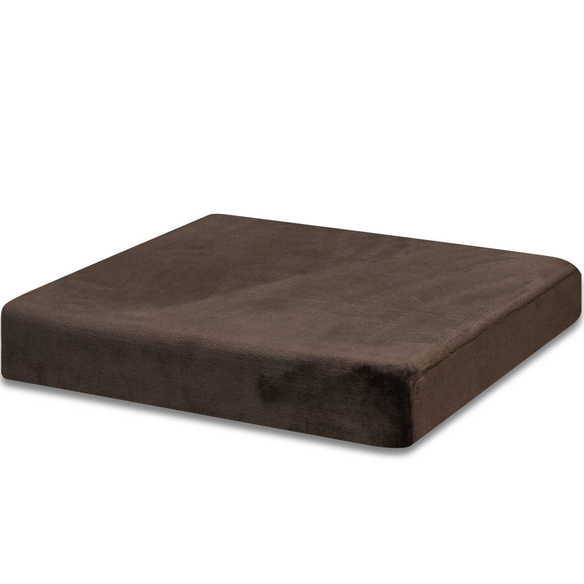 ottostyle.jp クッション 低反発 高反発 45×45cm 厚さ8cm 【ブラウン】 フランネル スクウェア ウレタン芯 3層構造 オールシーズン 超極細繊維t