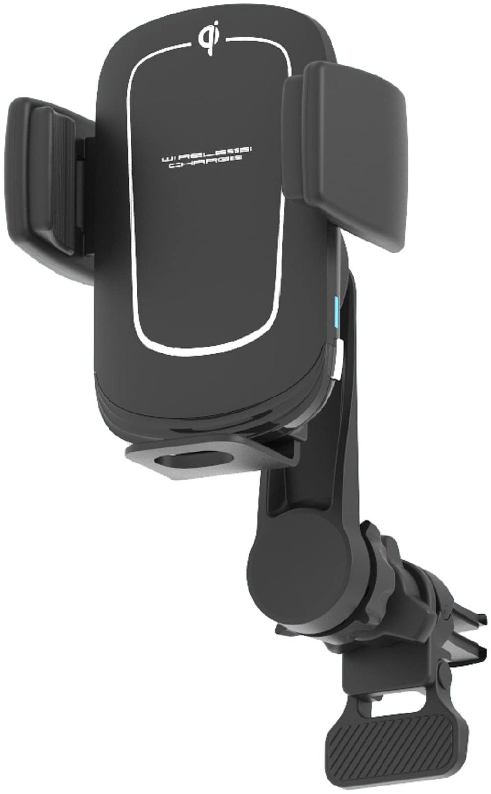 新品 カシムラ(Kashimura) 自動で回転してスマホを横置き ! ワイヤレス充電 & 電動ホルダーのロングアーム式エアコン取付タイプ NKW-32 ブラック